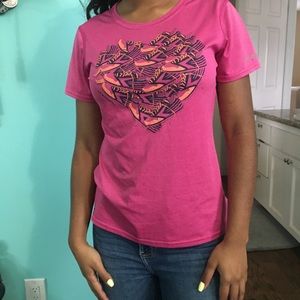 Pink heart workout shirt